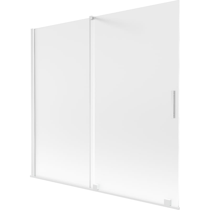 Mexen Velar resguardo de chuveiro de 2 painéis deslizantes 170 x 150 cm, fosco, branco - 896-170-000-31-20