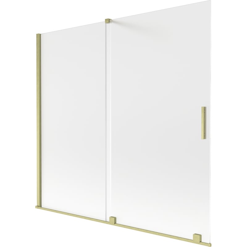 Mexen Velar divisória de banho de correr de 2 painéis 170 x 150 cm, fosco, dourado escovado - 896-170-000-31-55