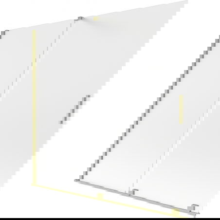 Mexen Velar badwand 2-delig schuifbaar 170 x 150 cm, mat, goud geborsteld - 896-170-000-31-55