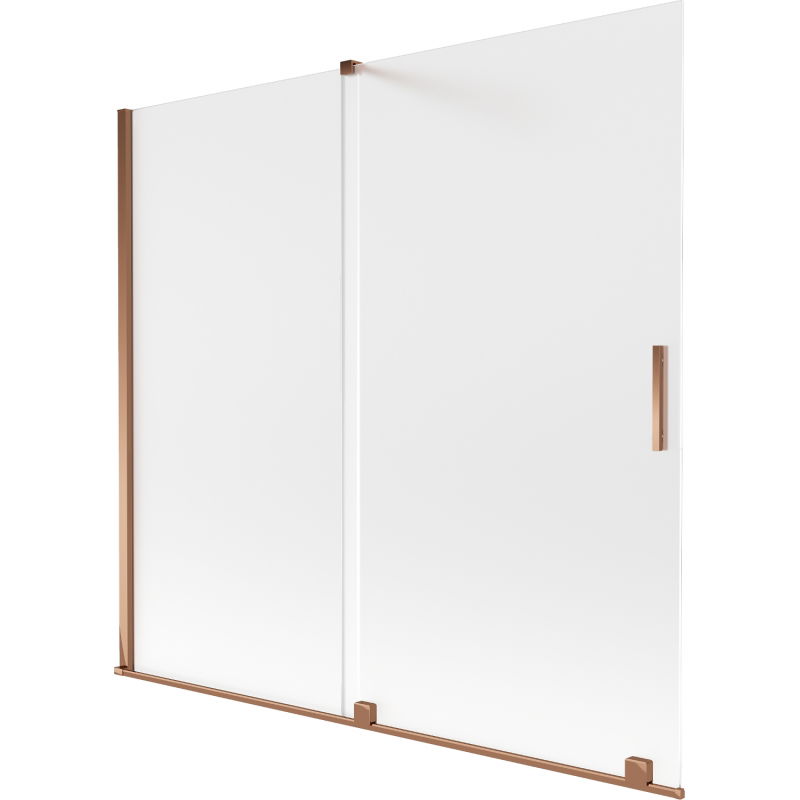 Mexen Velar Badewannenfaltwand 2-teilig verschiebbar 170 x 150 cm, Mattglas, Roségold - 896-170-000-31-60