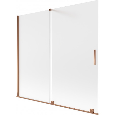 Mexen Velar parawan nawannowy 2-skrzydłowy rozsuwany 170 x 150 cm, szron, różowe złoto - 896-170-000-31-60