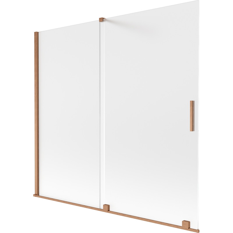 Mexen Velar klizne stijenke s dva panela na sklapanje 170 x 150 cm, mrazno staklo, brušeni bakar - 896-170-000-31-65