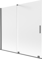 Mexen Velar 2-Panel Sliding Shower Screen 170 x 150 cm, Frosted, Brushed Gun Gray - 896-170-000-31-66