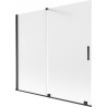 Mexen Velar 2-osaline libistatav vannieesriie, 170 x 150 cm, mattklaas, must - 896-170-000-31-70