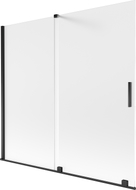 Mexen Velar klizni paravan za kadu sa 2 krila, klizni 170 x 150 cm, mrazni, crni - 896-170-000-31-70