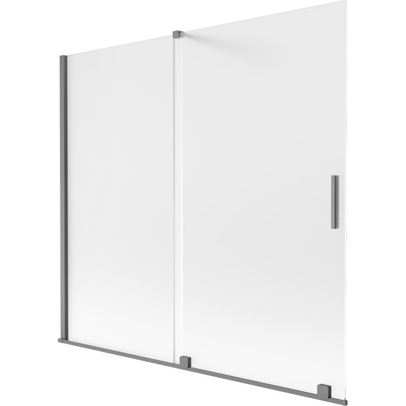 Mexen Velar badscherm voor badkuip 2-delig schuifbaar 170 x 150 cm, ijsglas, gun metal - 896-170-000-31-95