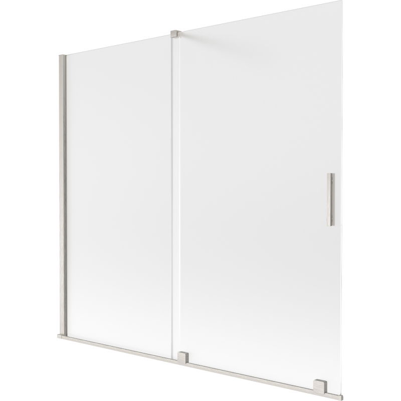 Mexen Velar Badewannenwand 2-flügelig verschiebbar 170 x 150 cm, matt, gebürsteter Nickel - 896-170-000-31-97