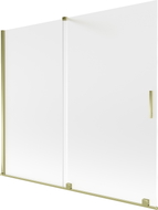Mexen Velar 2-osaline kokkupandav dušisein 180 x 150 cm, härmatise efekt, kuldne - 896-180-000-31-50