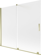 Mexen Velar klizno staklo za tuš 2-krilno klizno 180 x 150 cm, mrazni, zlatni - 896-180-000-31-50
