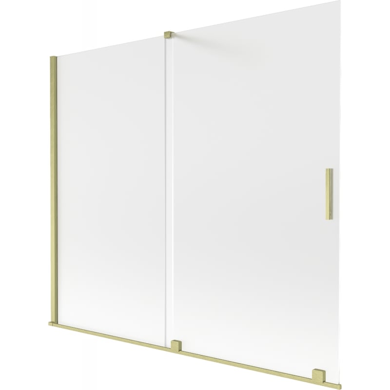 Mexen Velar mampara de baño de 2 paneles deslizables 180 x 150 cm, escarcha, dorado cepillado - 896-180-000-31-55