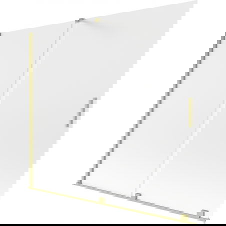 Mexen Velar duschskärm 2-delad skjutbar 180 x 150 cm, frost, borstad guld - 896-180-000-31-55