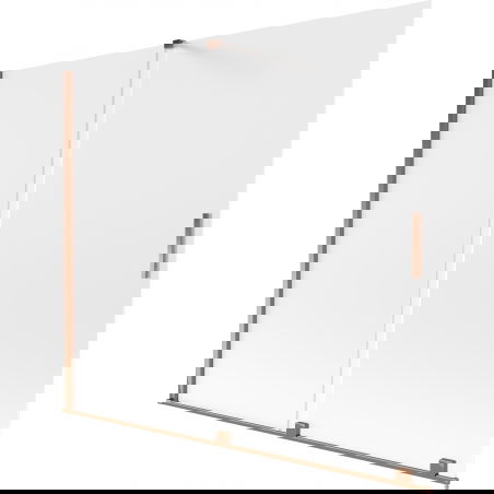 Mexen Velar Ulosvedettävä kaksiosainen suihkunäyttö 180 x 150 cm, huurrettu, ruusukulta - 896-180-000-31-60