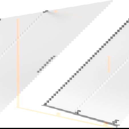 Mexen Velar divisória de banho deslizante de 2 painéis 180 x 150 cm, fosco, cobre escovado - 896-180-000-31-65