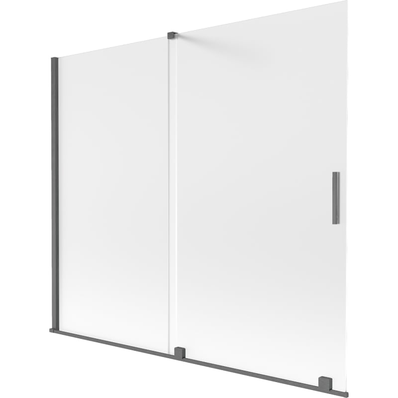 Mexen Velar 2-krilna klizna paravana za kadu 180 x 150 cm, mraz, brušeni sivi pištolj - 896-180-000-31-66