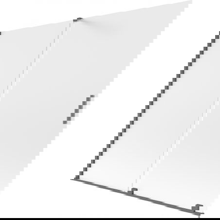 Mexen Velar Badewannenabtrennung 2-flügelig, verschiebbar, 180 x 150 cm, matt, gebürstet gun gray - 896-180-000-31-66