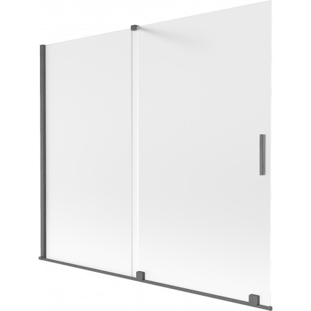 Mexen Velar mampara de bañera de 2 hojas deslizante 180 x 150 cm, escarcha, gris pistola cepillado - 896-180-000-31-66
