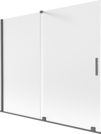 Mexen Velar bathtub screen 2-wing sliding 180 x 150 cm, frost, brushed gun gray - 896-180-000-31-66