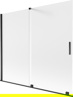 Mexen Velar parede de duche deslizante de 2 painéis 180 x 150 cm, fosco, preto - 896-180-000-31-70