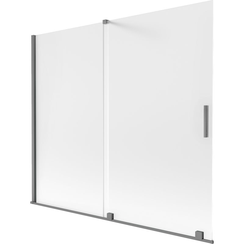 Mexen Velar badscherm 2-delig verschuifbaar 180 x 150 cm, matglas, geweervormig metaal - 896-180-000-31-95