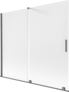Mexen Velar 2-panel sliding bath screen 180 x 150 cm, frosted, gun metal - 896-180-000-31-95