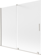Mexen Velar 2-wing Sliding Bath Screen 180 x 150 cm, Frosted, Brushed Nickel - 896-180-000-31-97