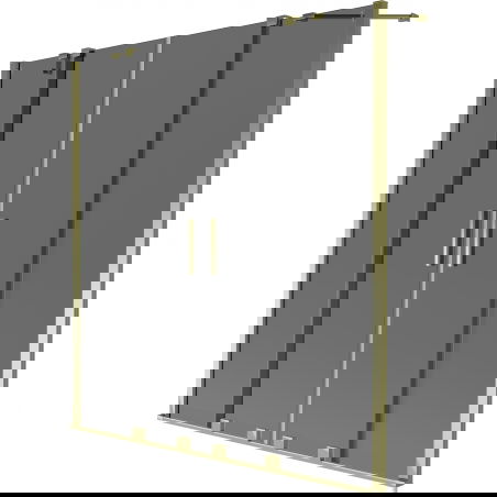 Mexen Velar Duo Badewannenabtrennung 2-flügelig verschiebbar 150 x 150 cm, Graphit, Gold - 896-150-000-42-50