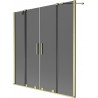 Mexen Velar Duo vannitoa kahe tiivaga lükanduks 150 x 150 cm, grafiit, kuldne harjatud - 896-150-000-42-55