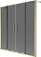 Mexen Velar Duo vannitoa kahe tiivaga lükanduks 150 x 150 cm, grafiit, kuldne harjatud - 896-150-000-42-55