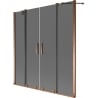 Mexen Velar Duo klizna paravana za kadu 2-krilna klizna 150 x 150 cm, grafit, ružičasto zlato - 896-150-000-42-60