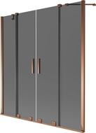 Mexen Velar Duo vannitoaukse ekraan, 2-osaline, liuguv, 150 x 150 cm, grafiit, roosa kuld - 896-150-000-42-60