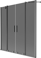 Mexen Velar Duo parawan nawannowy 2-skrzydłowy rozsuwany 150 x 150 cm, grafit, gun gray szczotkowany - 896-150-000-42-66