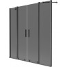 Mexen Velar Kahe tiivaga vannitoa ekraan, liuguv 150 x 150 cm, grafiit, gun metal - 896-150-000-42-95