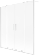 Mexen Velar Duo parawan nawannowy 2-skrzydłowy rozsuwany 150 x 150 cm, szron, biały - 896-150-000-32-20