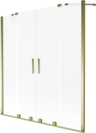 Mexen Velar Duo parawan nawannowy 2-skrzydłowy rozsuwany 150 x 150 cm, szron, złoty - 896-150-000-32-50
