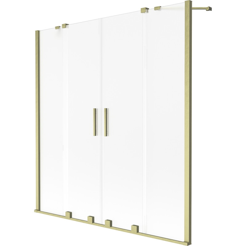 Mexen Velar Duo vannibarjäär 2-ukseline lükand 150 x 150 cm, härmatis, kuldne harjatud - 896-150-000-32-55