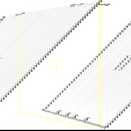 Mexen Velar Duo kaksilehtinen suihkuseinä, liukuva 150 x 150 cm, huurrettu, harjattu kulta - 896-150-000-32-55