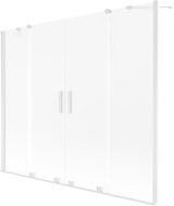 Mexen Velar Duo parawan nawannowy 2-skrzydłowy rozsuwany 180 x 150 cm, szron, biały - 896-180-000-32-20