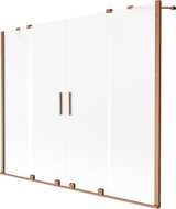 Mexen Velar Duo parawan nawannowy 2-skrzydłowy rozsuwany 180 x 150 cm, szron, miedź szczotkowana - 896-180-000-32-65