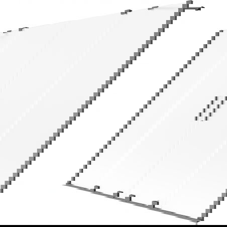 Mexen Velar Duo Badewannenwand 2-flügelig verschiebbar 180 x 150 cm, Milchglas, Gebürstetes Gun Grey - 896-180-000-32-66