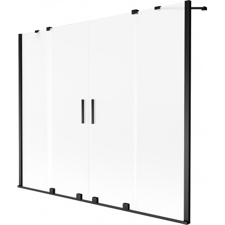 Mexen Velar Duo vannitoa ekraan, 2-osaline lükanduks 180 x 150 cm, härmatatud, must - 896-180-000-32-70