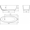 Mexen Prato samostojeća kada od konglomerata 170 x 70 cm, bijela mat - 57251707000