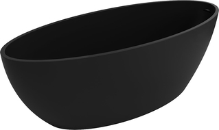 Mexen Prato freistehende Badewanne aus Konglomerat 170 x 70 cm, schwarz matt - 57251707070