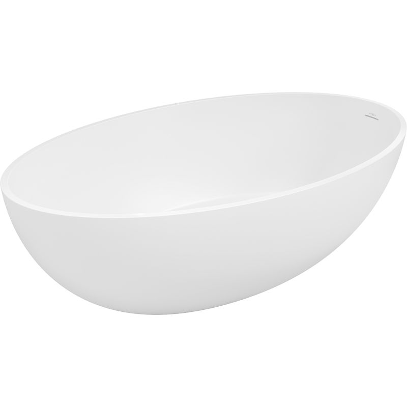 Mexen Prato vasca da bagno freestanding in conglomerato 170 x 100 cm, bianca opaca - 57251701000