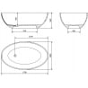 Mexen Prato freistehende Badewanne aus Konglomerat 170 x 100 cm, weiß matt - 57251701000