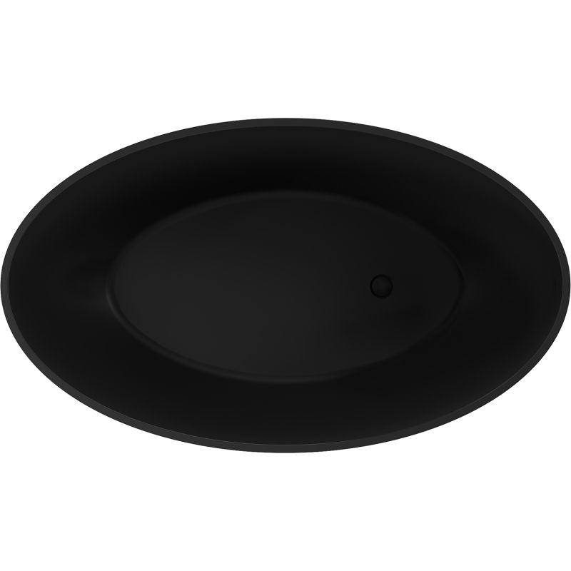 Mexen Prato bañera exenta de conglomerado 170 x 100 cm, negro mate - 57251701070