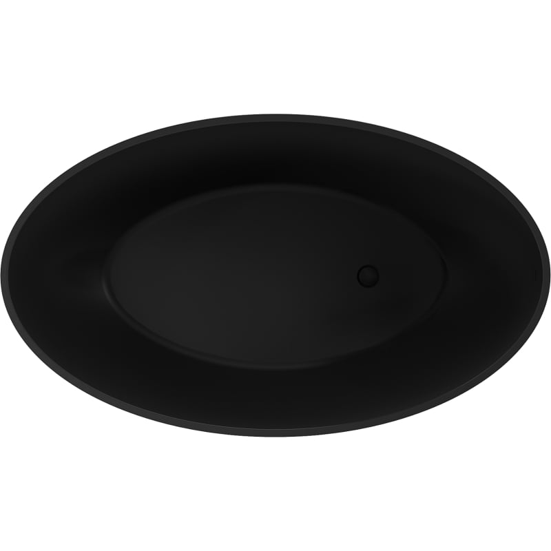Mexen Prato freistehende Badewanne aus Konglomerat 170 x 100 cm, schwarz matt - 57251701070