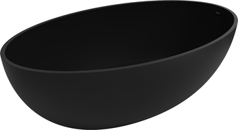 Mexen Prato vasca da bagno freestanding in conglomerato 170 x 100 cm, nero opaco - 57251701070
