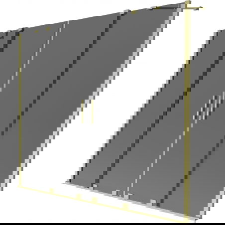 Mexen Velar Duo Badewannenabtrennung 2-flügelig, 180 x 150 cm, graphit, gebürstetes Gold - 896-180-000-42-55