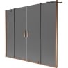 Mexen Velar Duo paravan za kadu, 2-krilni, klizni, 180 x 150 cm, grafit, ružičasto zlato - 896-180-000-42-60