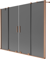 Mexen Velar Duo badwand scherm 2-delig schuifbaar 180 x 150 cm, grafiet, geborsteld koper - 896-180-000-42-65